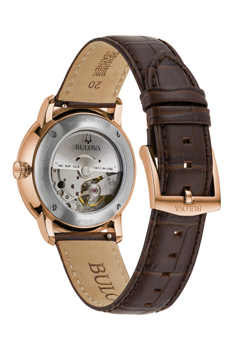 Hudson Leather Strap Watch, 39mm, Alternate, color, ROSE GOLD-TONE