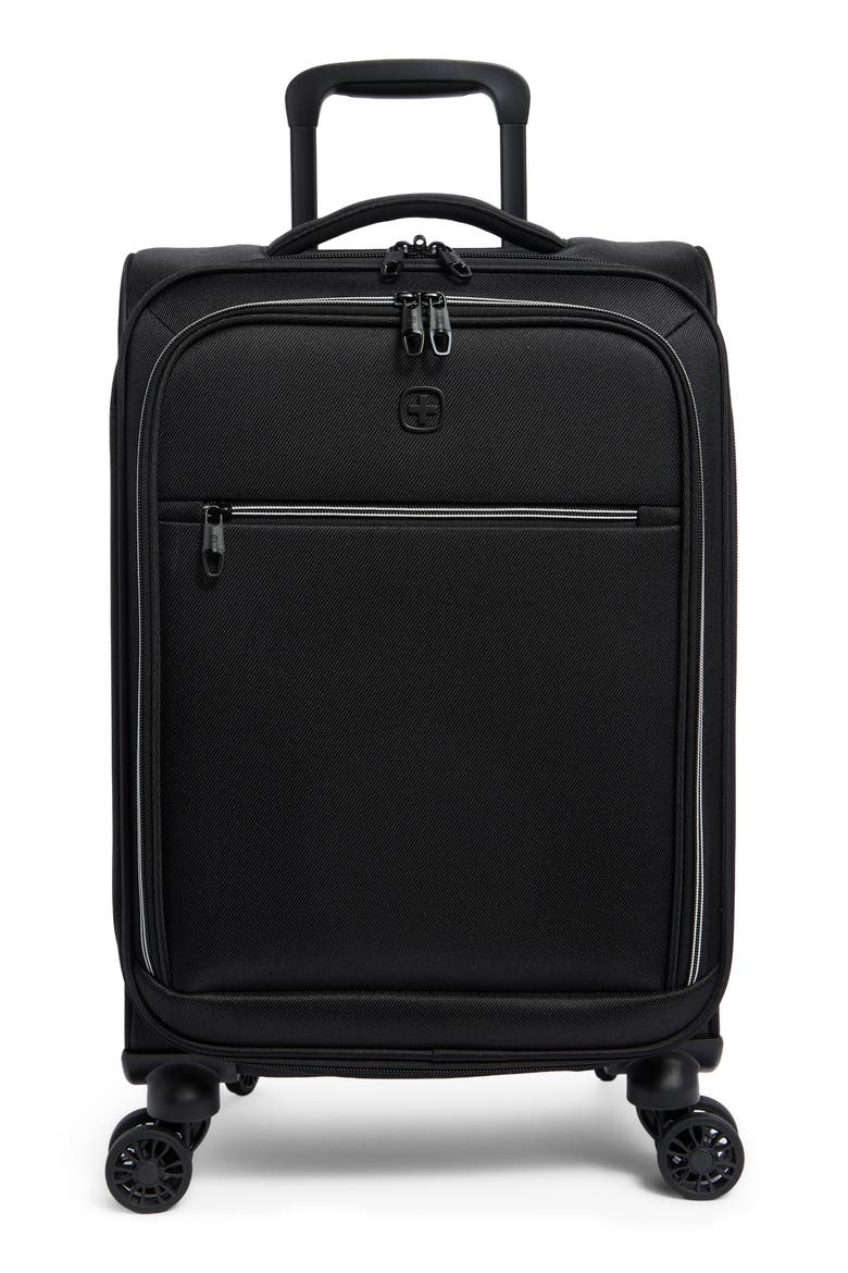 19-Inch Softside Spinner Carry-On Luggage, Main, color, BLACK