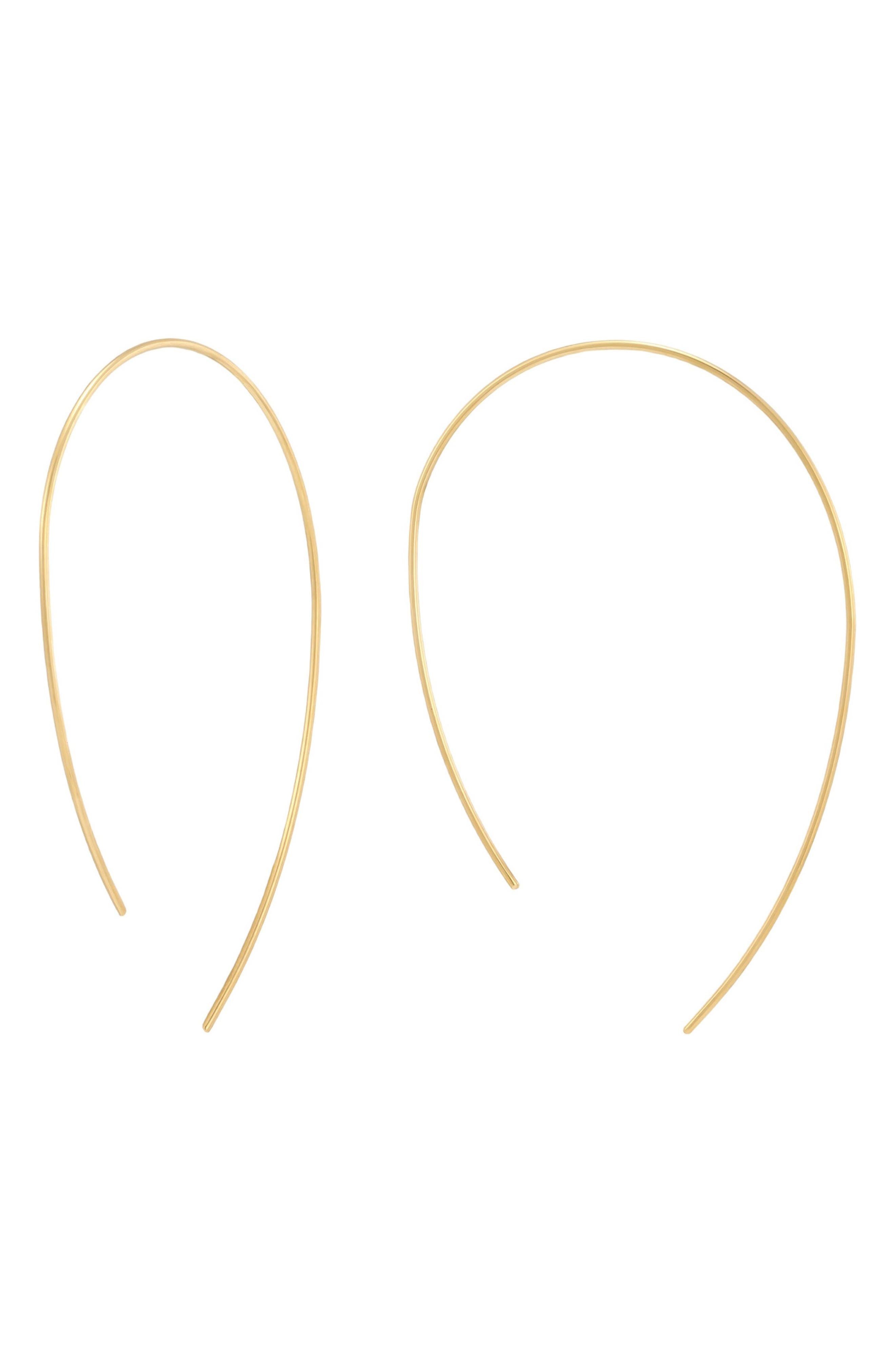 14k Gold Plated Drop Wire Earrings