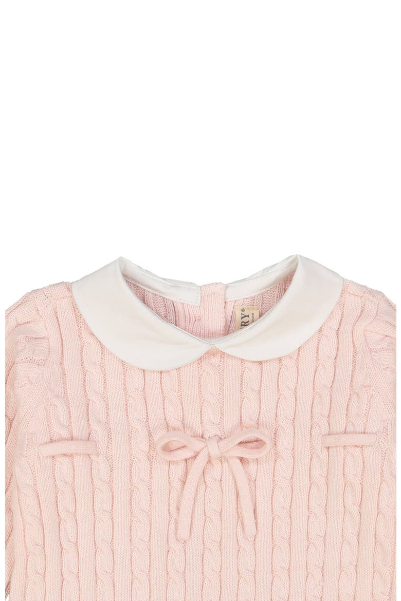 Baby Organic Cable Romper with Collar, Infant, Alternate, color, Pink