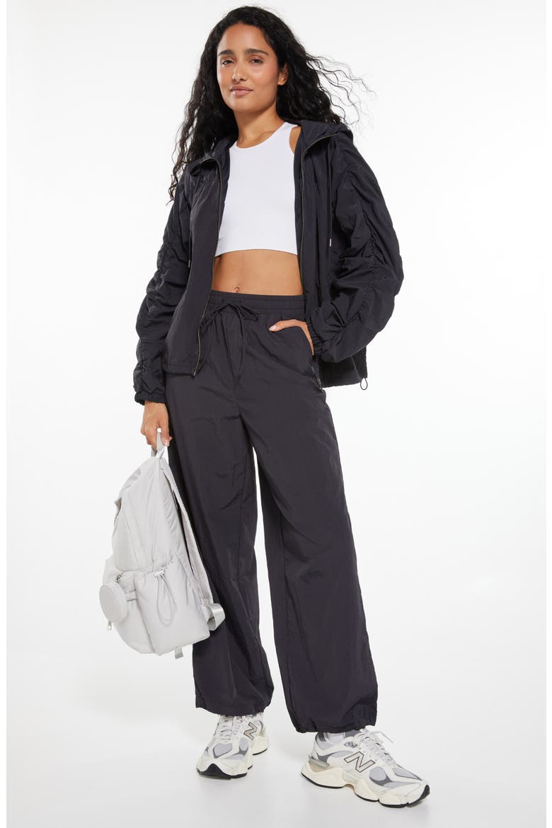 Travel Lite Ruched Jacket, Alternate, color, BLACK