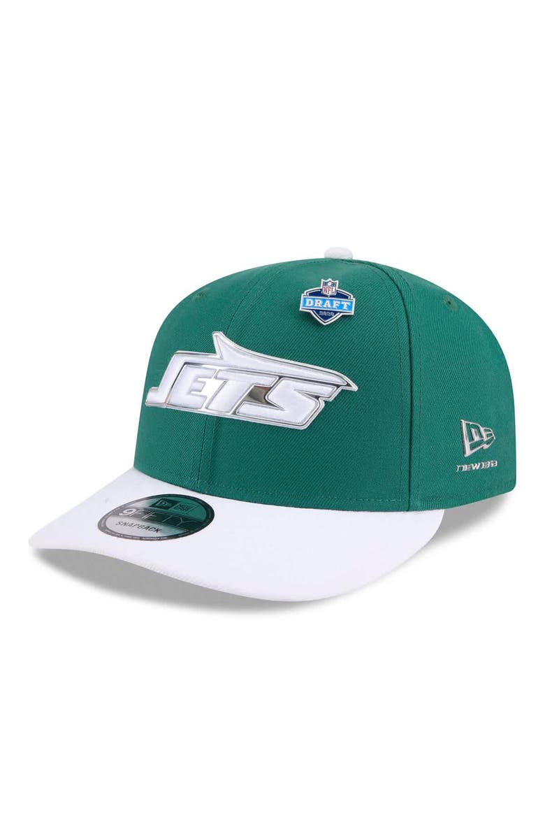 Men's New Era  Green/White New York Jets 2026 NFL Draft On Stage Pre-Curved 9FIFTY Snapback Hat, Main, color, Green