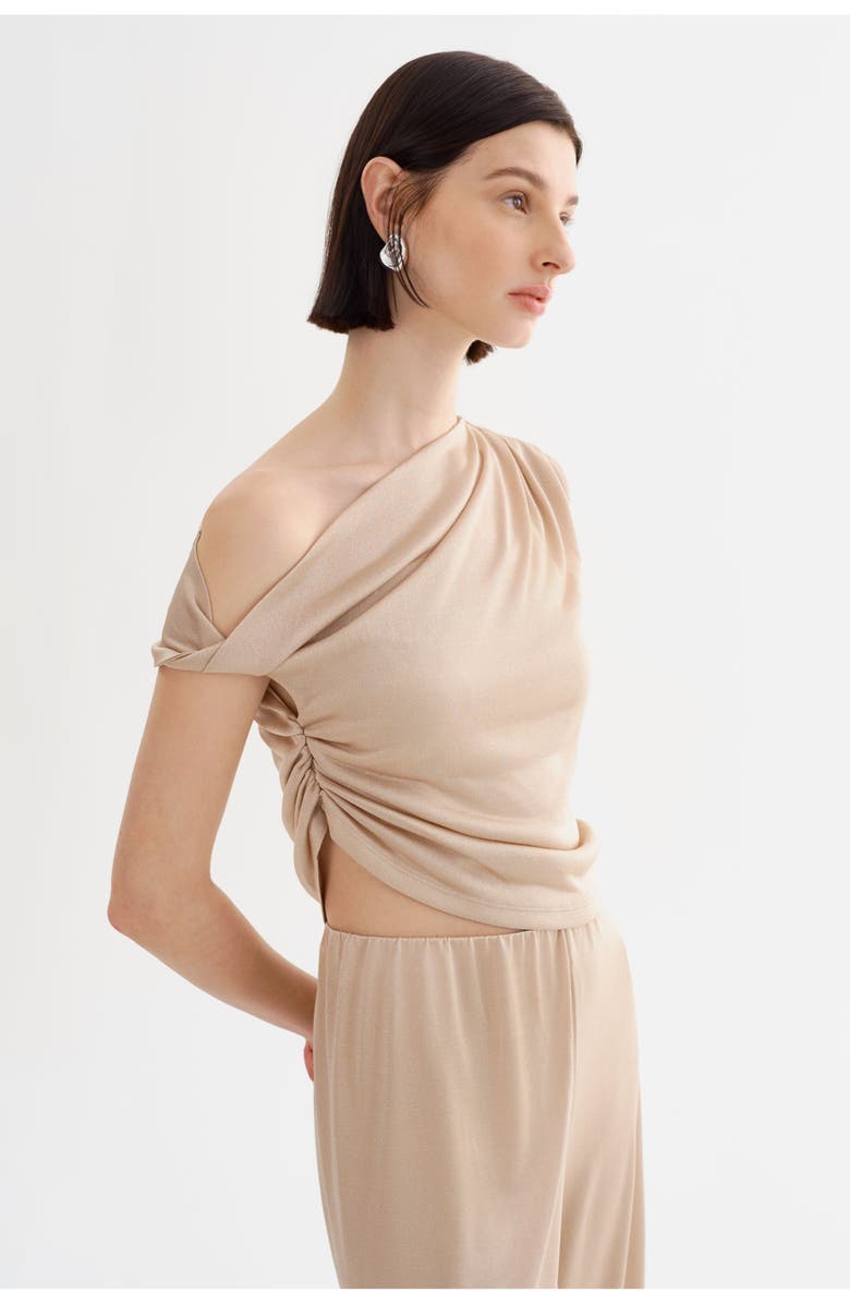 LAMARQUE EVONNE | One Shoulder Top, Alternate, color, Gold Shimmer