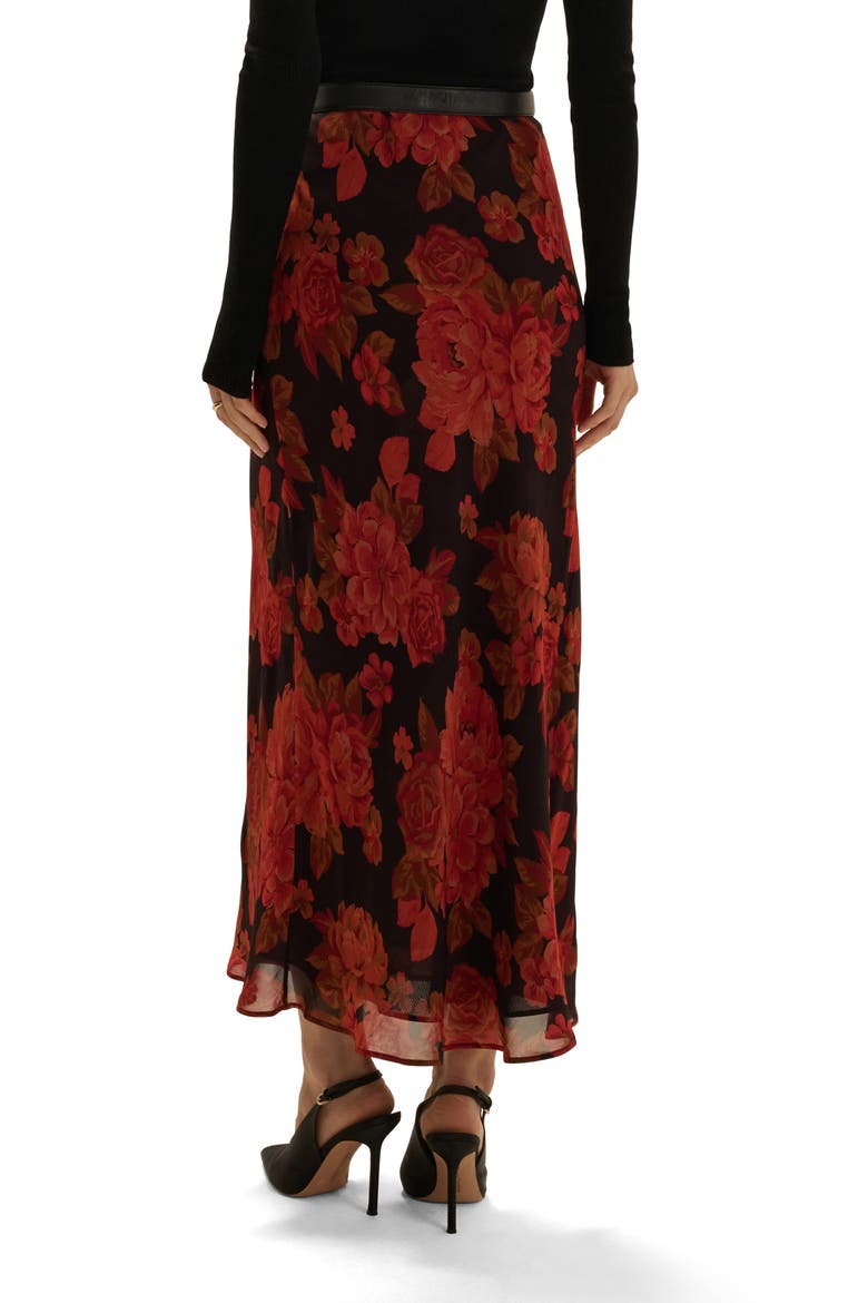 The Favorite Midi Skirt, Alternate, color, WINE FLORAL