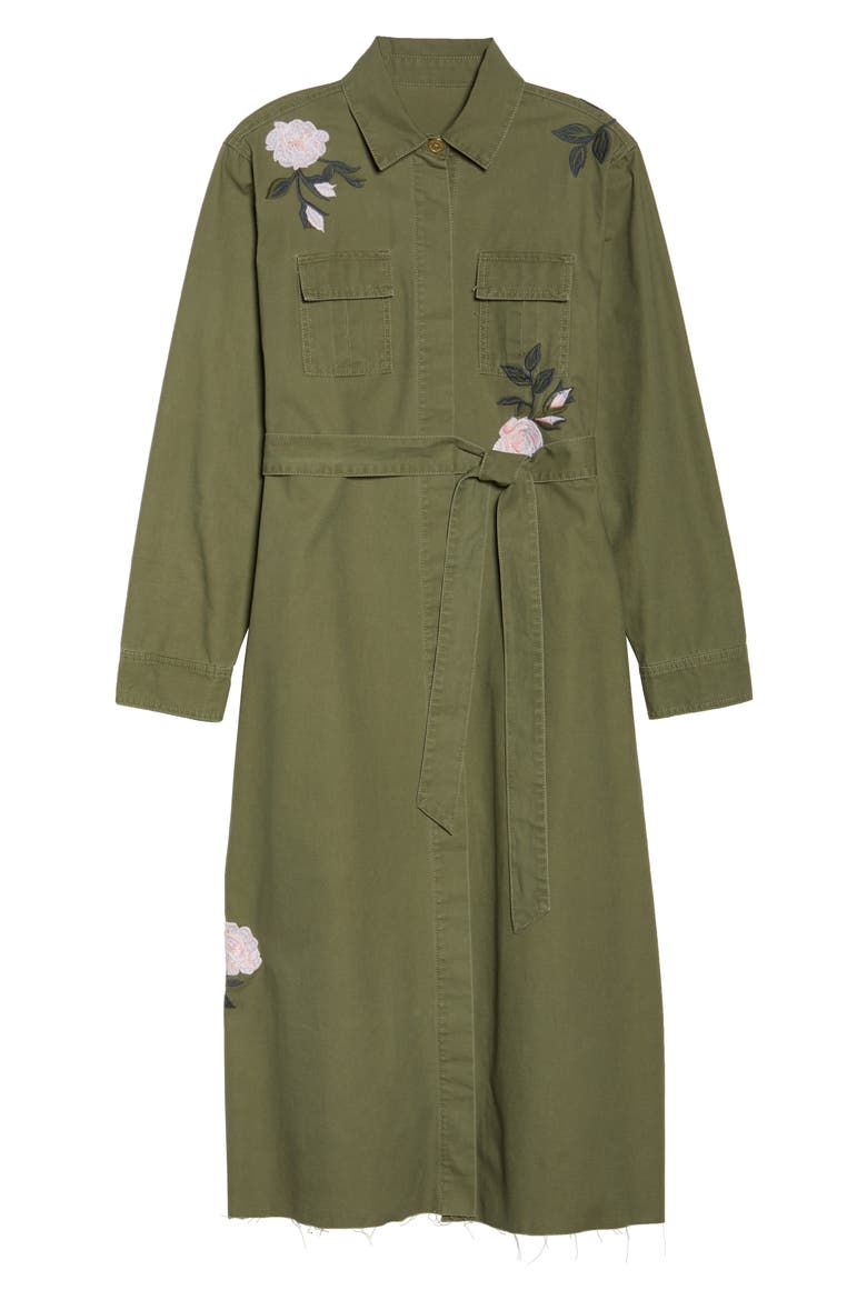 Embroidered Army Duster, Alternate, color, ARMY