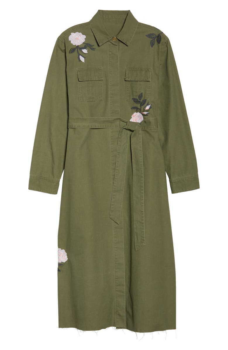 RACHEL Rachel Roy Embroidered Army Duster, Alternate, color, 