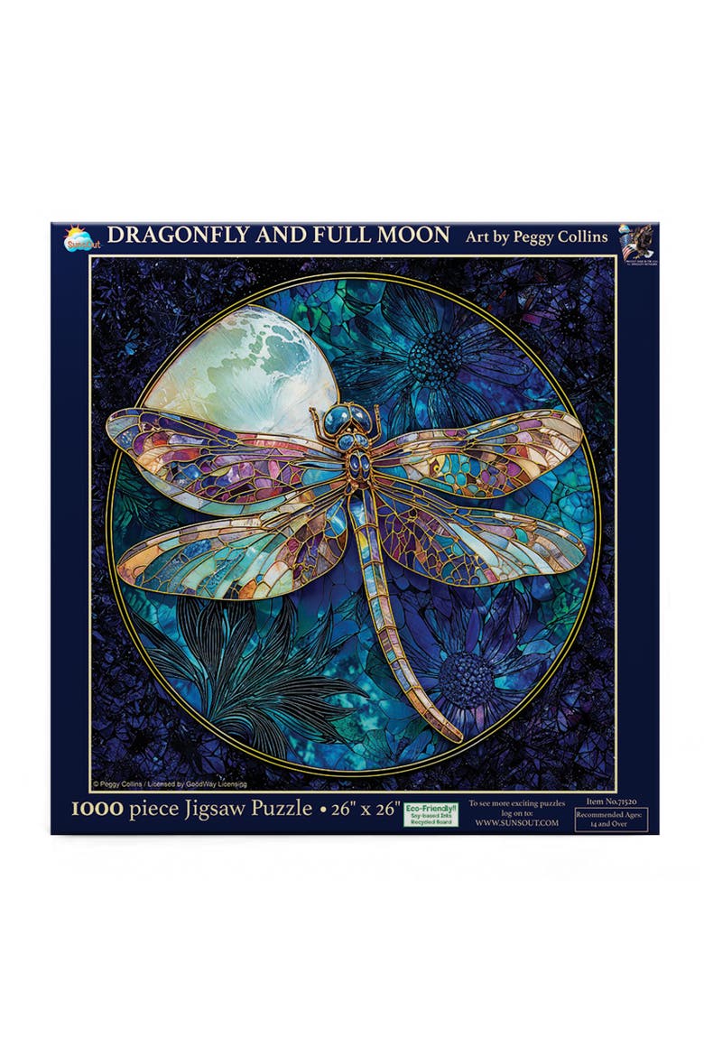 Dragonfly and Full Moon 1000 piece Jigsaw Puzzle for Adults, Alternate, color, Multicolor