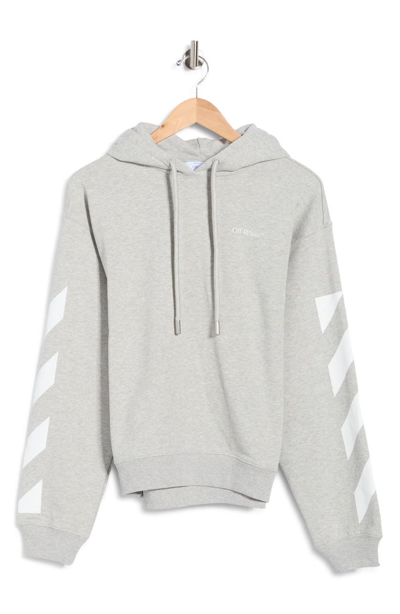Off-White Cotton Hoodie, Main, color, Med Grey Heather