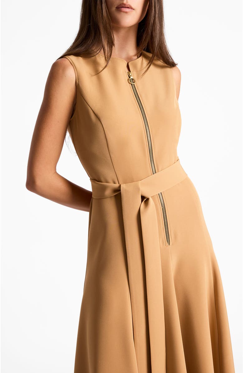 Santorelli Sunny Sleeveless Midi Dress in Stretch Crepe, Alternate, color, Hazelwood