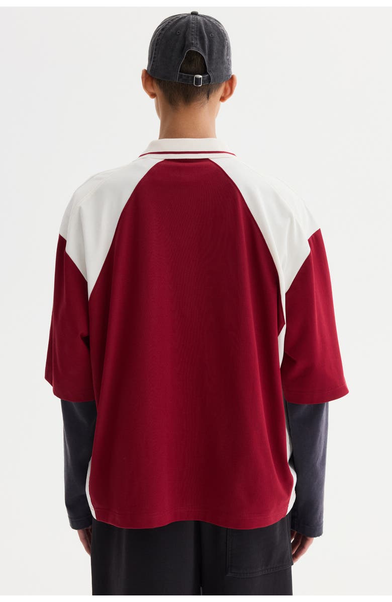 H&M Oversized Fit Polo Shirt, Alternate, color, Red/Heartbreaker Season