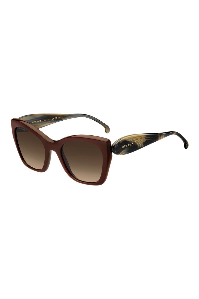 54mm Gradient Cat Eye Sunglasses, Alternate, color, BROWN/ BROWN SF