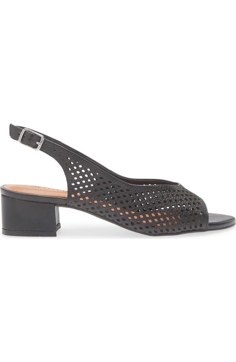 Bottero Botelsa Perforated Open Toe Slingback Pump, Alternate, color, Preto