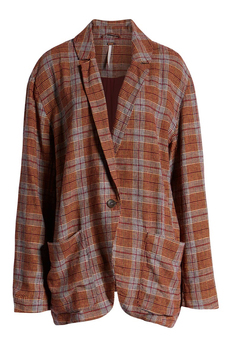 Simply Plaid Blazer, Alternate, color, RED COMBO