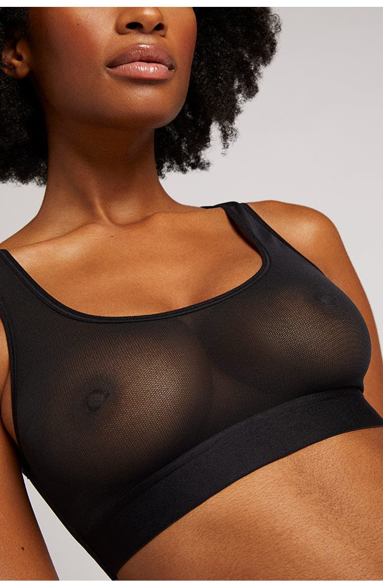 Negative Underwear Sieve Bra Top, Alternate, color, Black