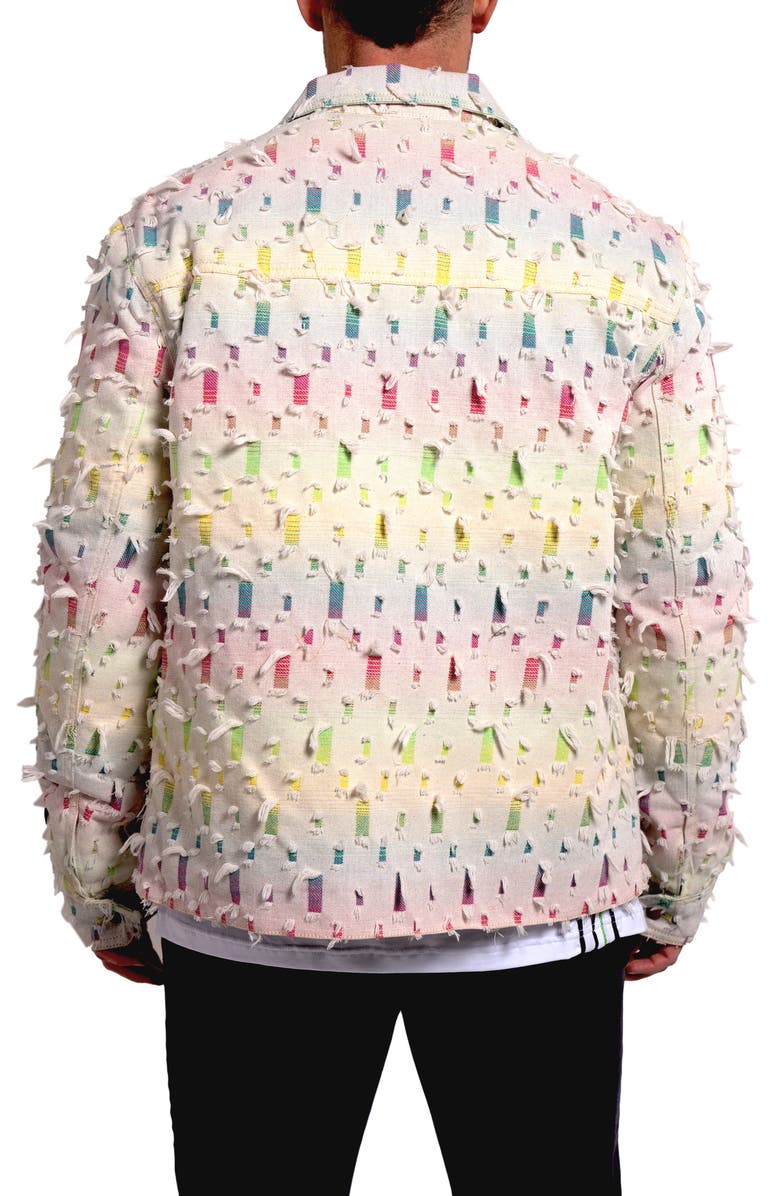 Maceoo Ascension 0013 Lined Denim Jacket, Alternate, color, Ivory/Brown