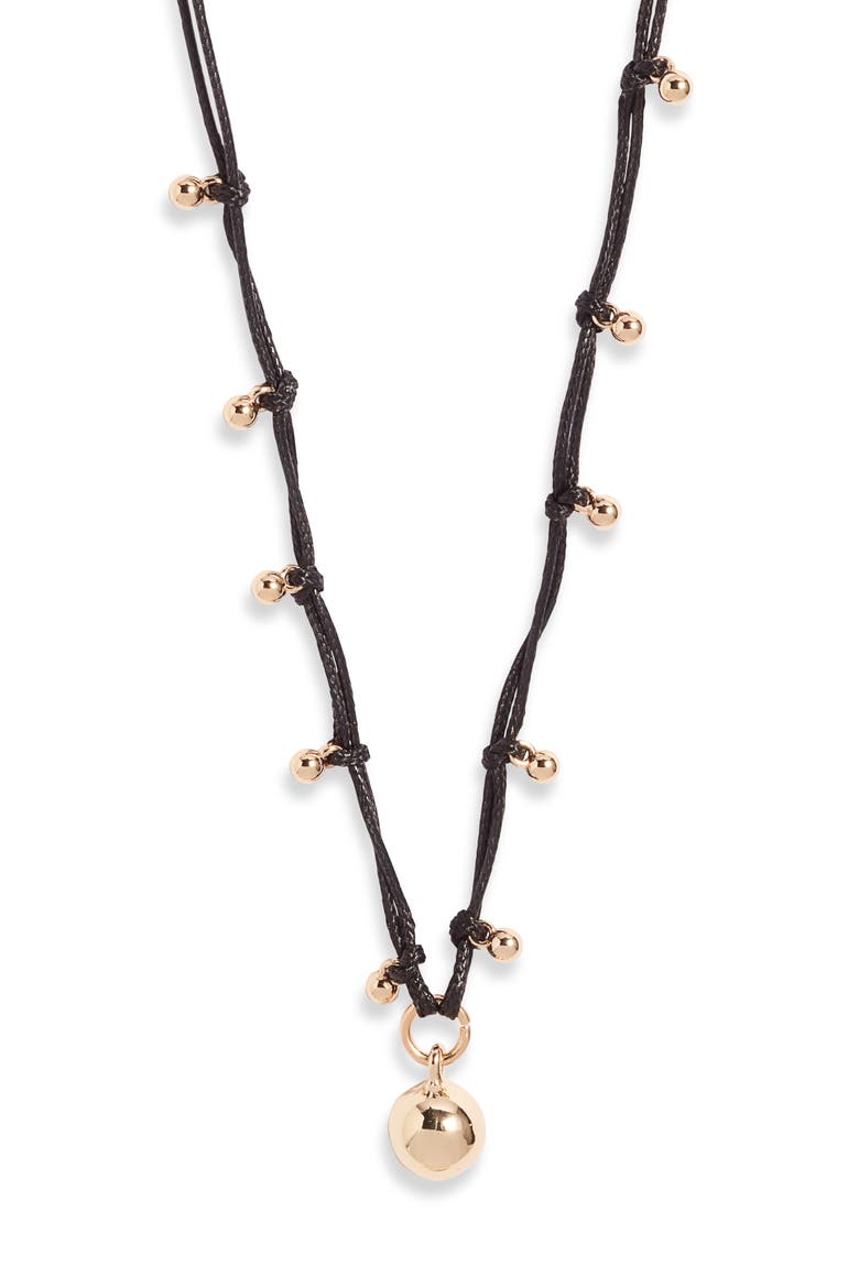 Graduated Orb Necklace, Main, color, BLACK- GOLD