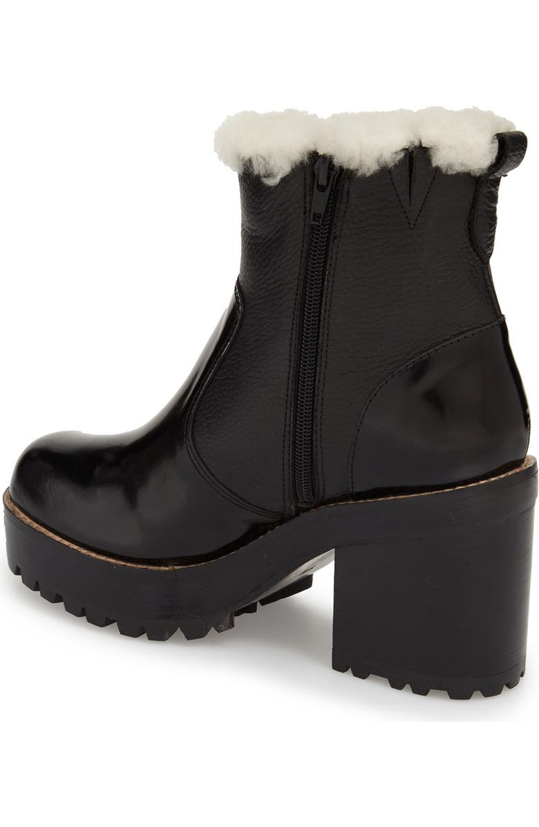 Jeffrey Campbell 'Eureka' Genuine Shearling Ankle Boot, Alternate, color,