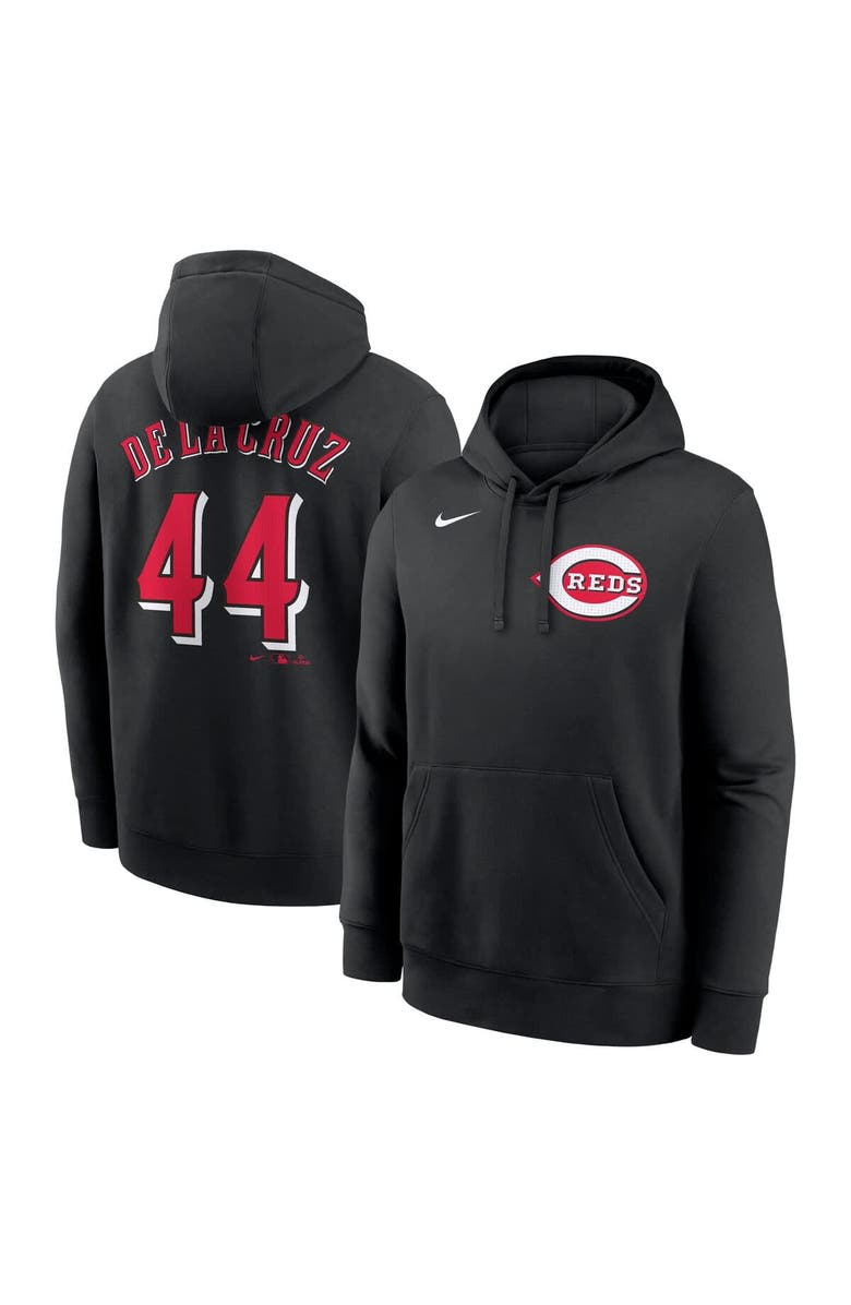 Nike Men's Nike Elly De La Cruz Black Cincinnati Reds Player Name & Number Club Fleece Pullover Hoodie, Main, color, Black