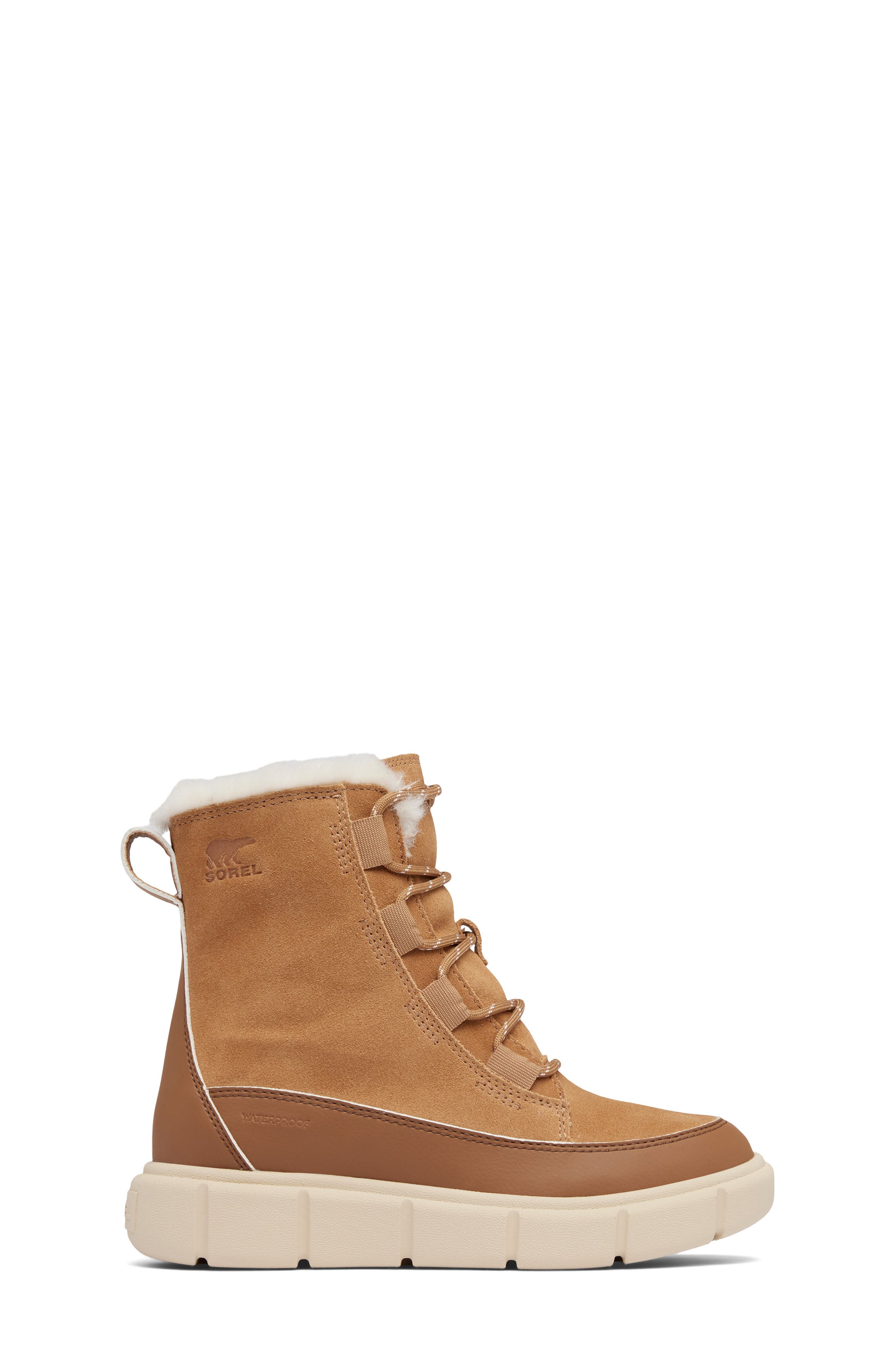 SOREL Kids' Explorer III Waterproof Boot, Alternate, color, Tawny Buff/ Bleached Ceramic