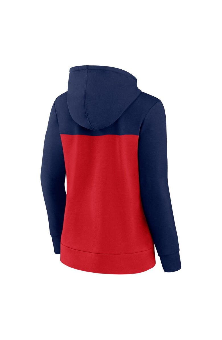 FANATICS Women's Fanatics Branded Navy/Red New England Patriots Take The Field Color Block Full-Zip Hoodie, Alternate, color, 