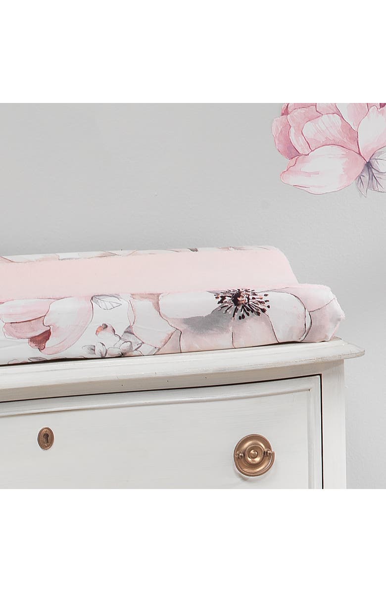 Lambs & Ivy Signature Botanical Baby Floral Minky Changing Pad Cover, Alternate, color, Pink