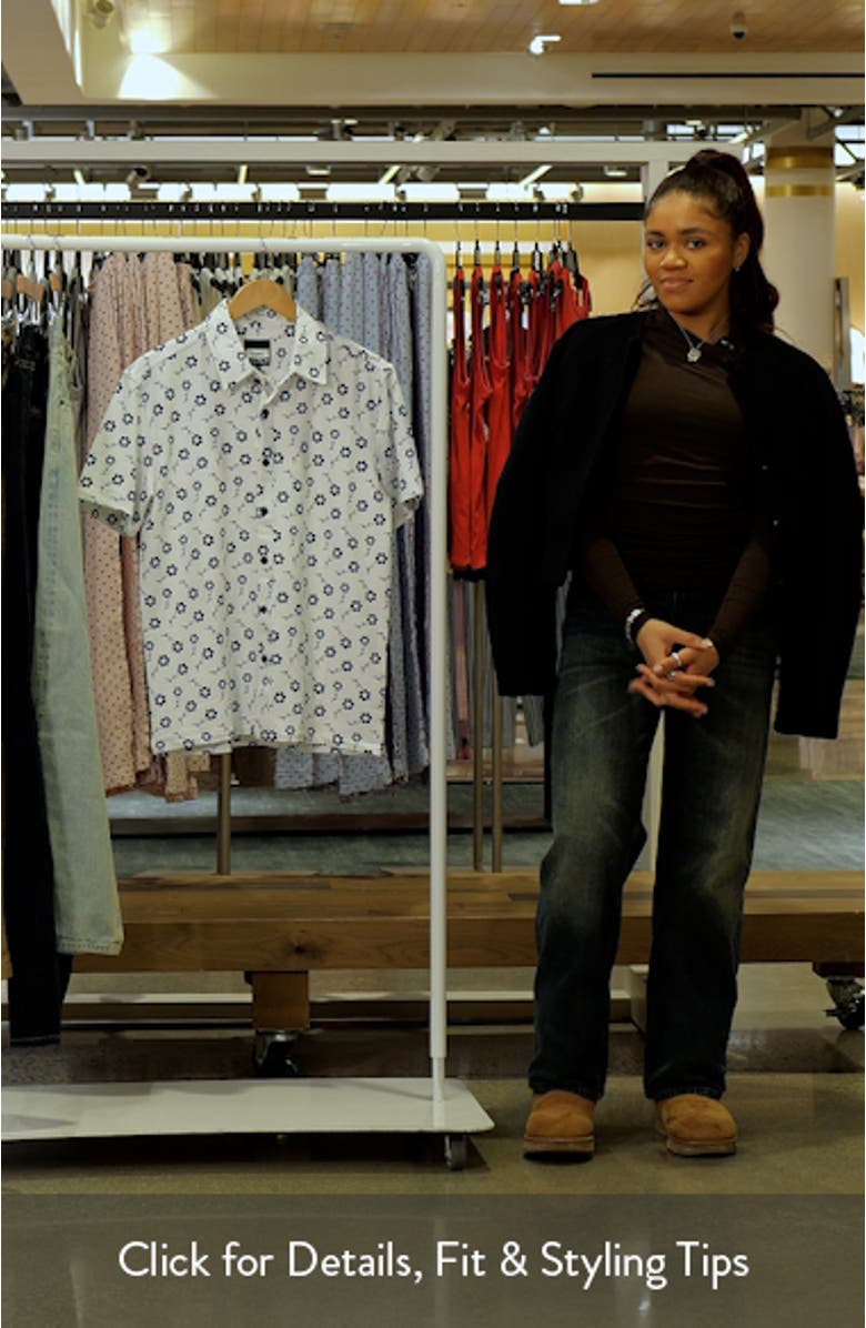 Positive Floral Short Sleeve Performance Button-Up Shirt, sales video thumbnail