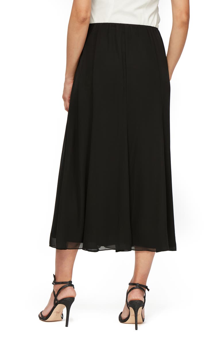 Chiffon Detail Skirt, Alternate, color, BLACK