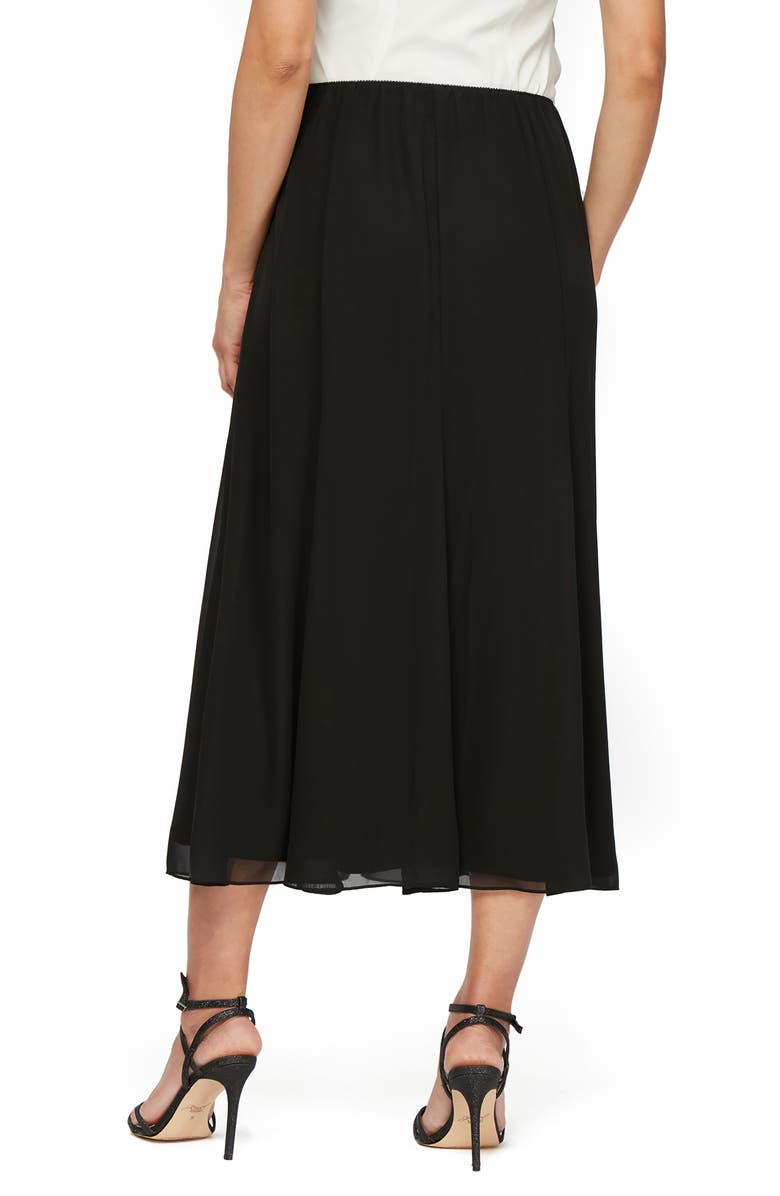 Alex Evenings Chiffon Detail Skirt, Alternate, color, Black