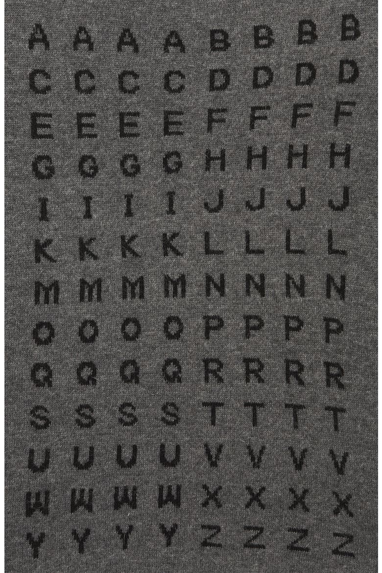 'Alphabet' Sweater, Alternate, color, CHARCOAL