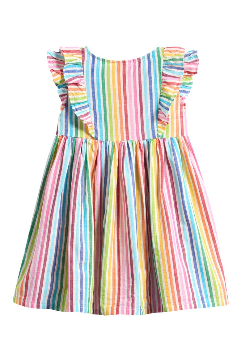 Kids' Rainbow Stripe Cotton Dress, Alternate, color, PINK MULTI