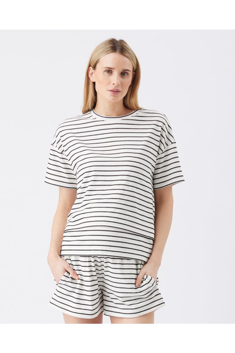 Jada Stripe Nursing Tee, Alternate, color, White / Black
