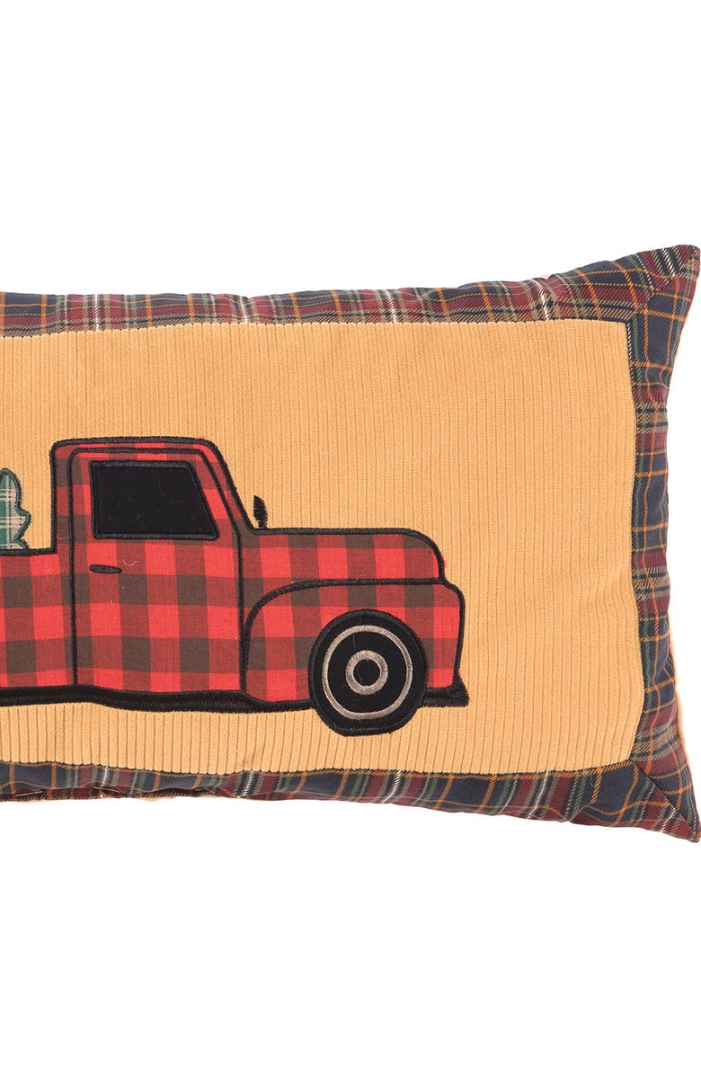 C&F Home Wild Wood For Truck Applique Christmas Throw Pillow, 12" x 24", Alternate, color, Red
