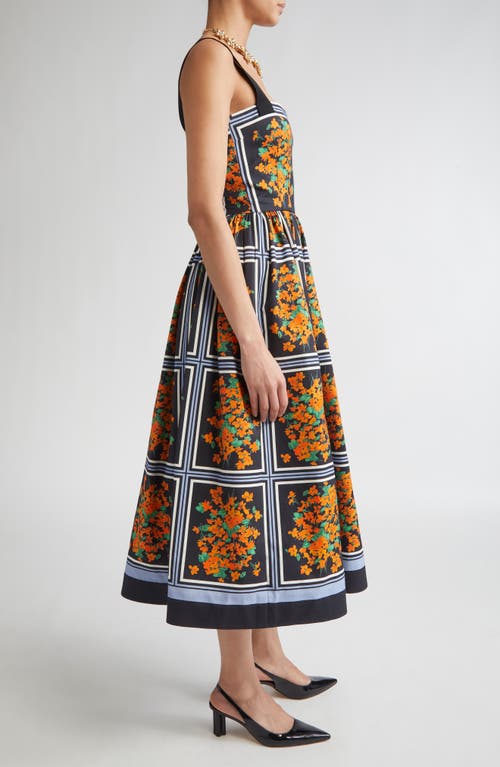 Carolina Herrera Cotton Faille Midi Dress In Multi