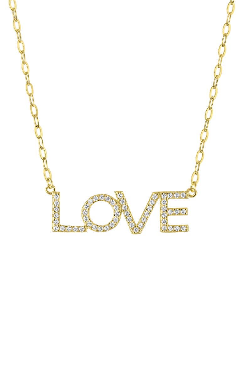 FZN Cubic Zirconia Love Pendant Necklace, Main, color, Gold