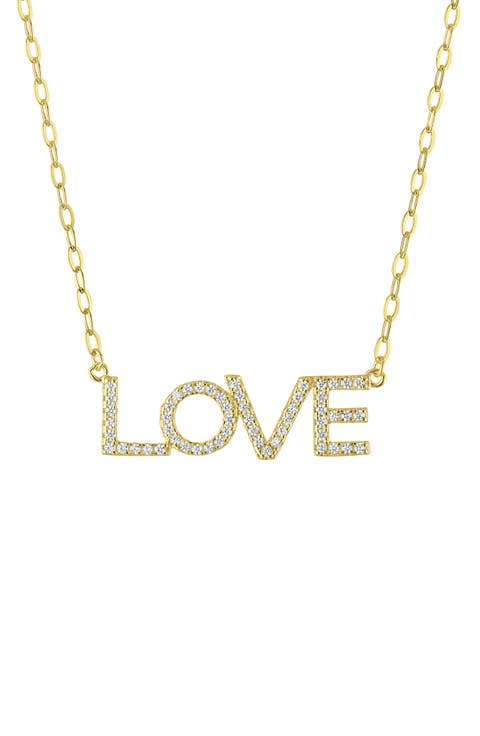 Cubic Zirconia Love Pendant Necklace