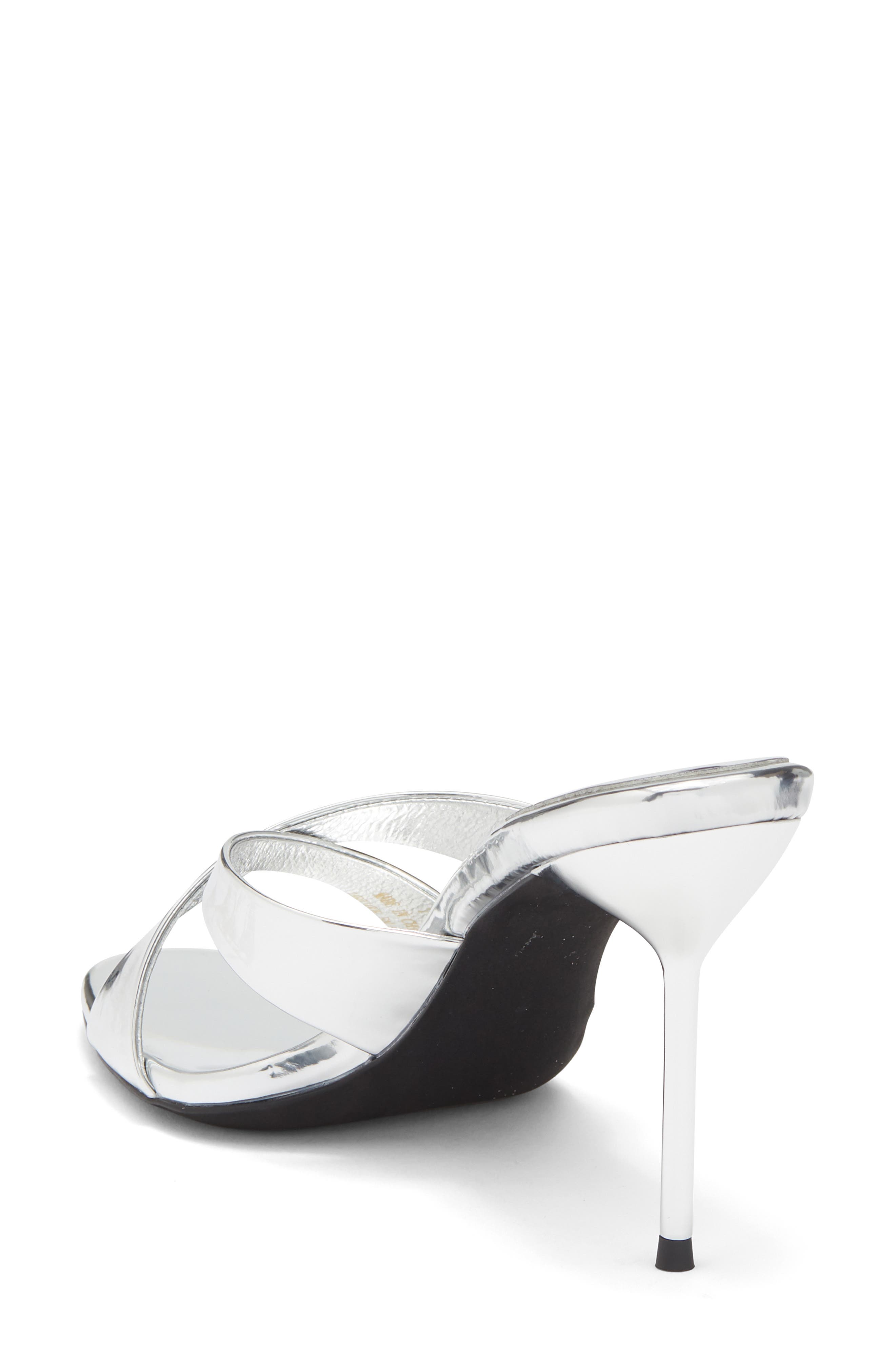 Crisscross Slide Sandal, Alternate, color, SILVER MIRROR