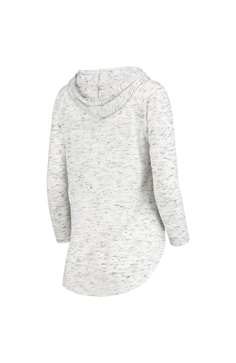 PRESSBOX Women's Pressbox Gray Indiana Hoosiers Space Dye Lace-Up V-Neck Long Sleeve T-Shirt, Alternate, color,