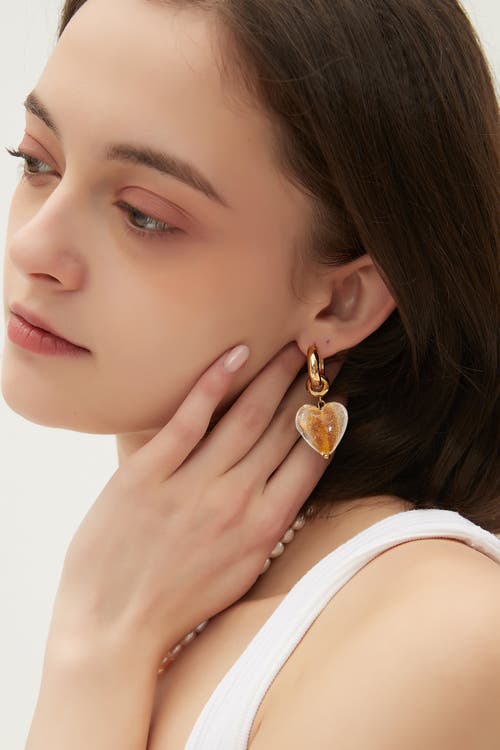 Classicharms Esmée Glaze Heart Dangle Earrings In Gold