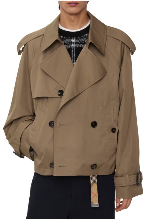 Cropped Gabardine Trench Jacket