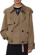 Burberry Cropped Gabardine Trench Jacket