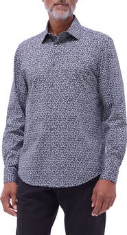 Bugatchi James OoohCotton® Leaf Print Button-Up Shirt