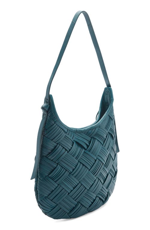 MANGO MANGO WOVEN LEATHER SHOULDER BAG