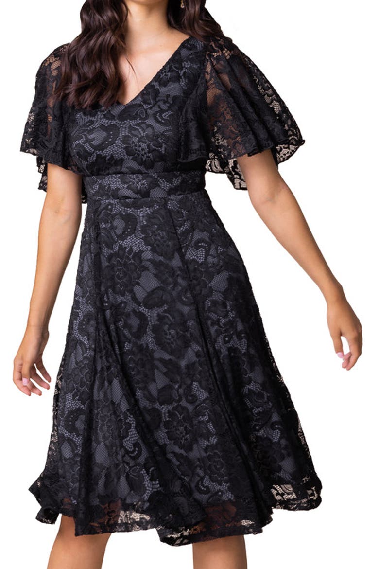 Camille Lace Cocktail Dress, Alternate, color, Storm grey