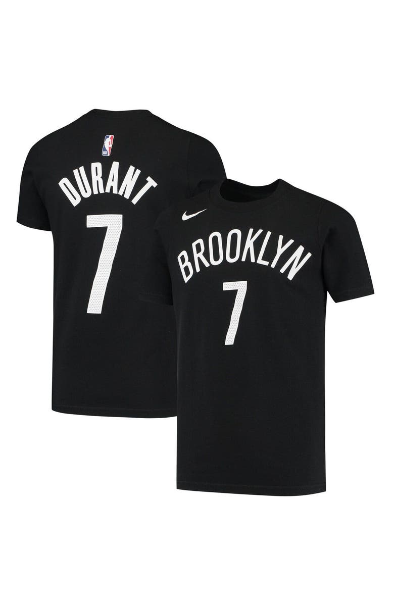 Nike Youth Nike Kevin Durant Black Brooklyn Nets Logo Name & Number Performance T-Shirt, Main, color, 