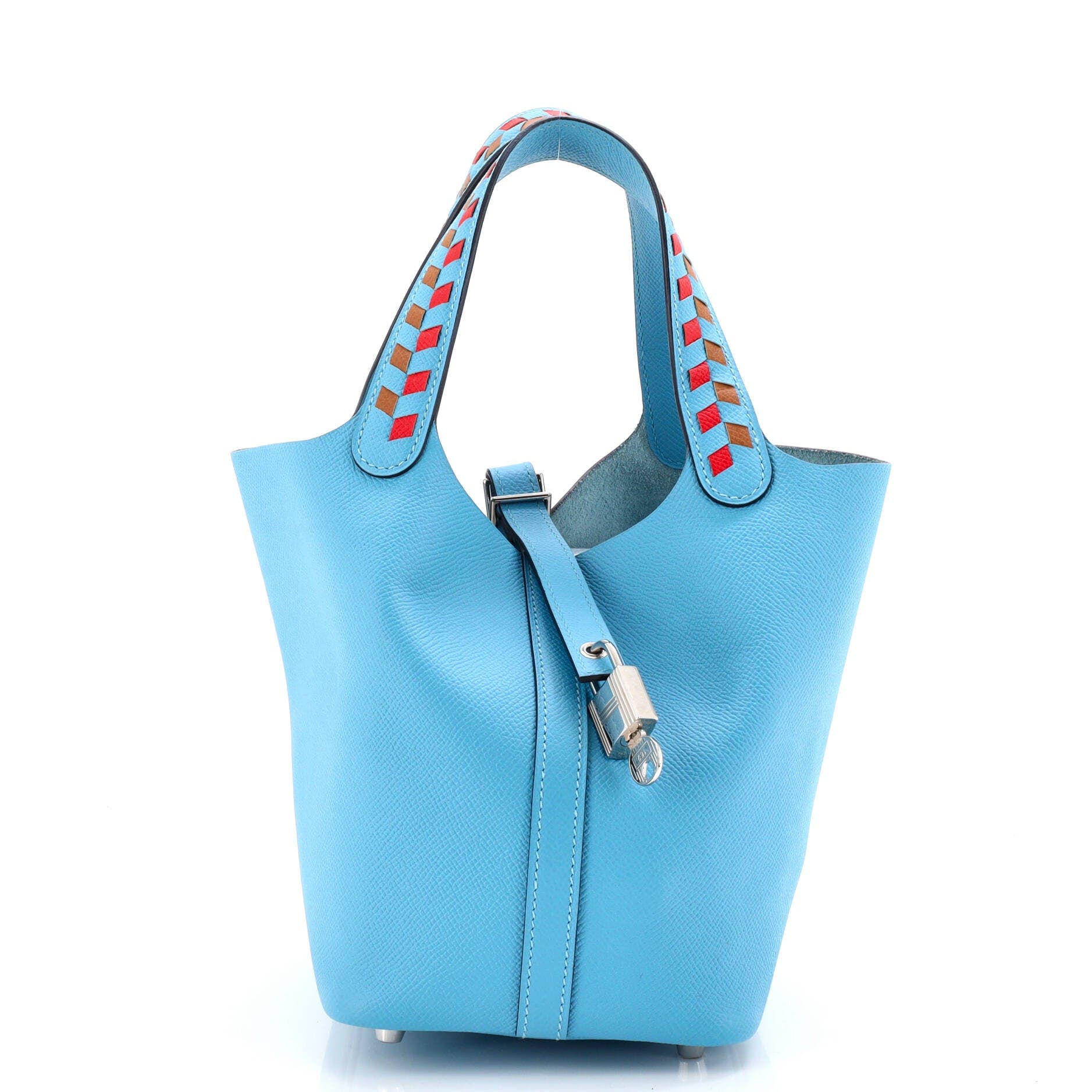 Picotin Lock Bag Tressage Epsom PM, Main, color, Blue
