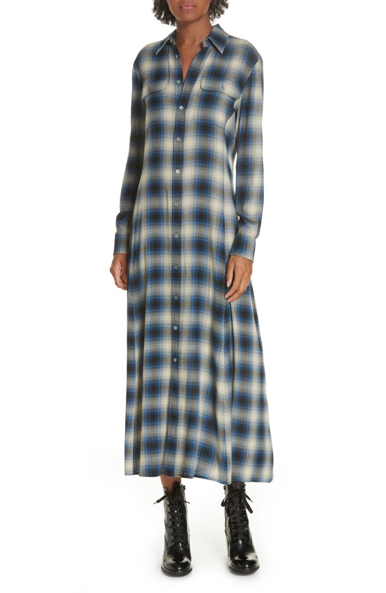 Polo Ralph Lauren Plaid Midi Shirtdress, Main, color, 