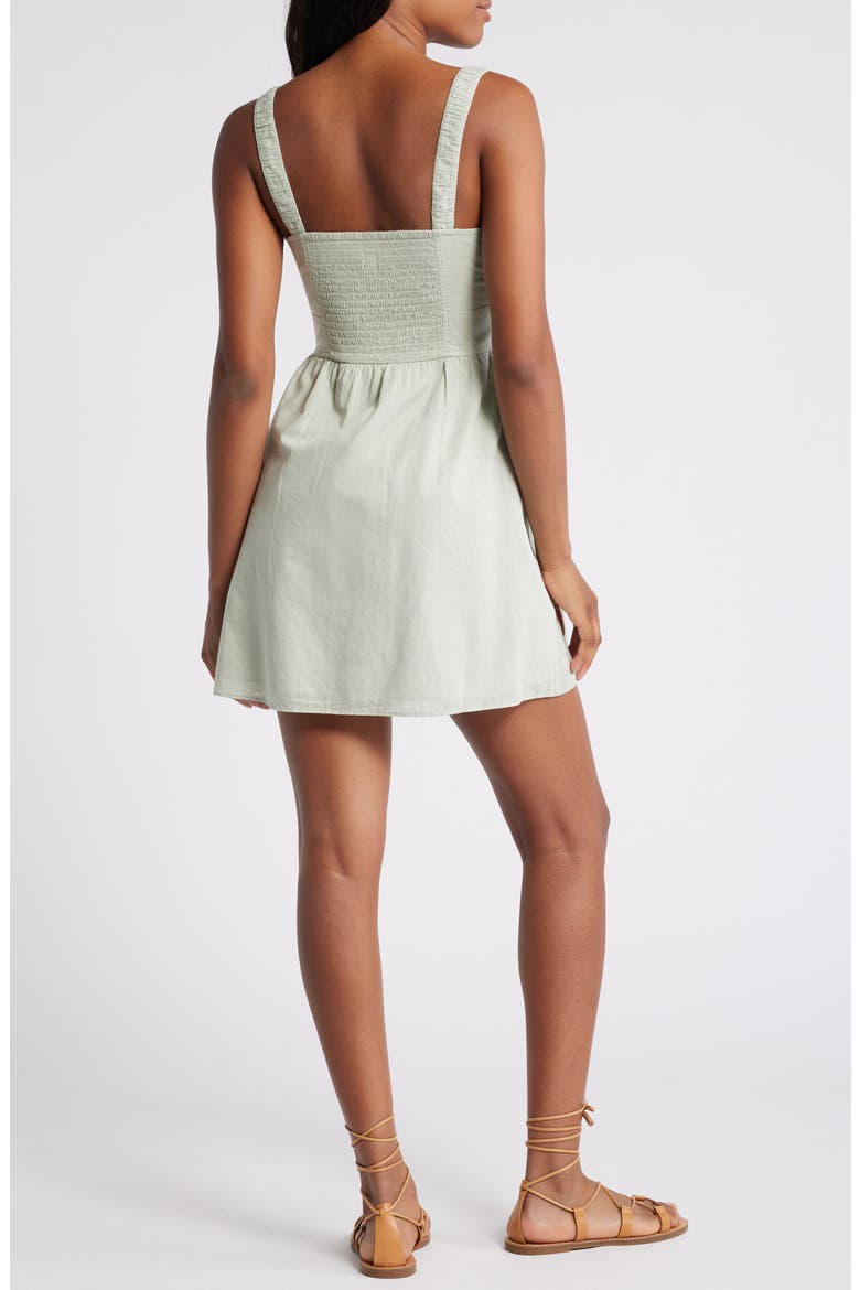 Azealia Button Front Cotton Minidress, Alternate, color, KHAKI