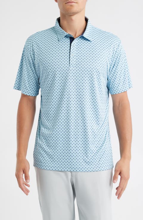 Hazelwood Modern Fit Foulard Print Performance Golf Polo