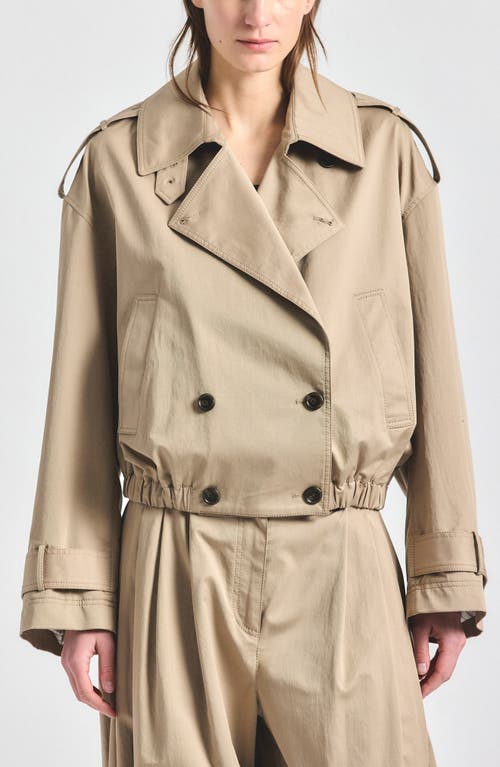 Derek Lam 10 Crosby Emilio Stretch Cropped Trench Jacket In Latte