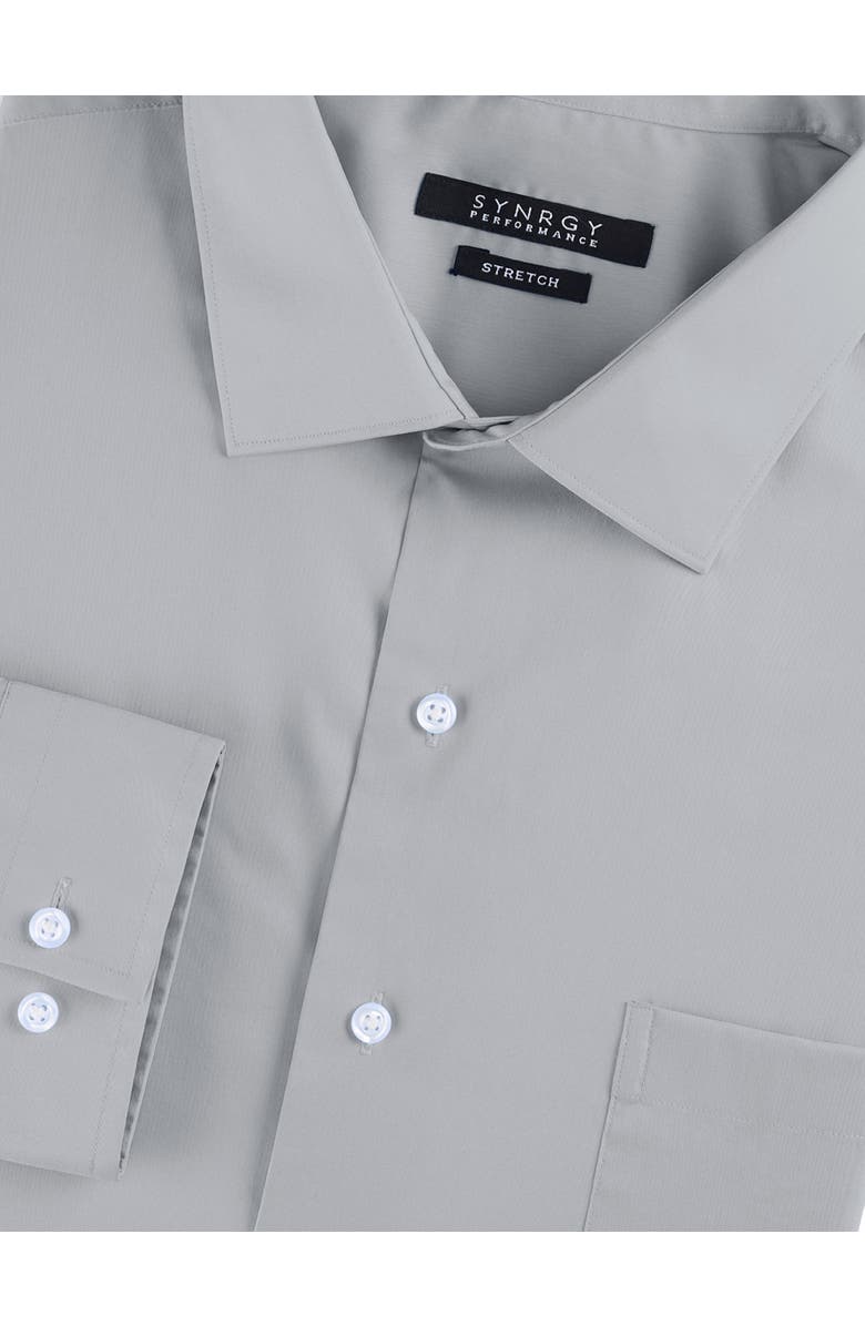 Synrgy by DXL Big & Tall Performance Solid Dress Shirt, Alternate, color, Grey